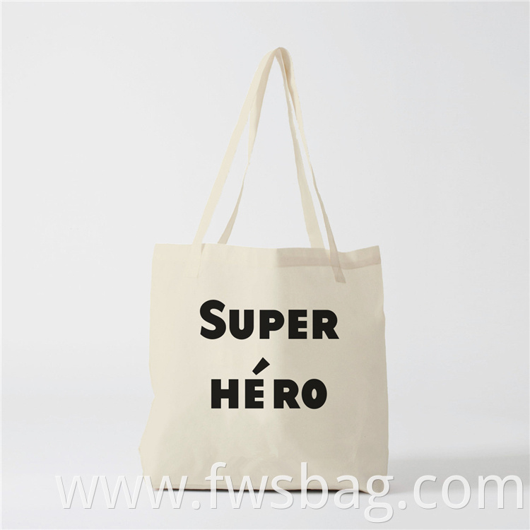 Reusable Natural Canvas Tote Bag Custom Full Color Cotton Canvas Bag Gift Shopping Bag For Promotion